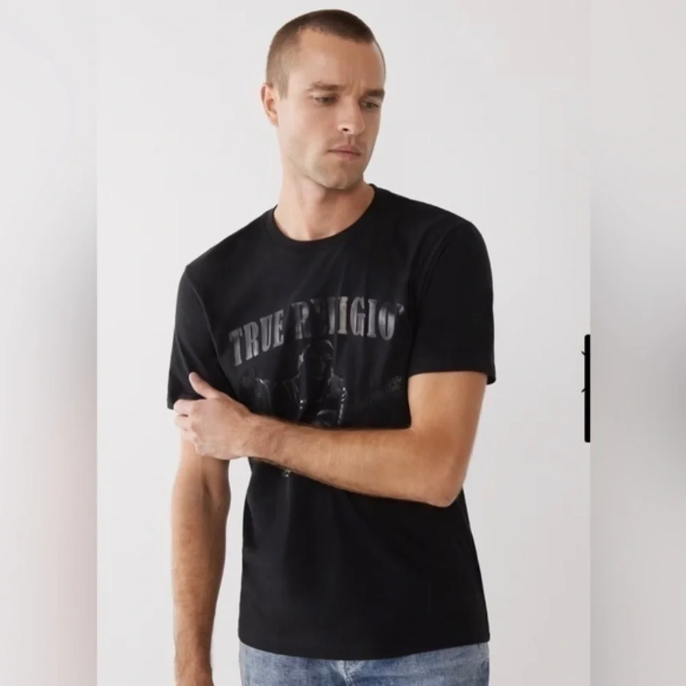 True Religion Black Tonal Buddha Tee XL